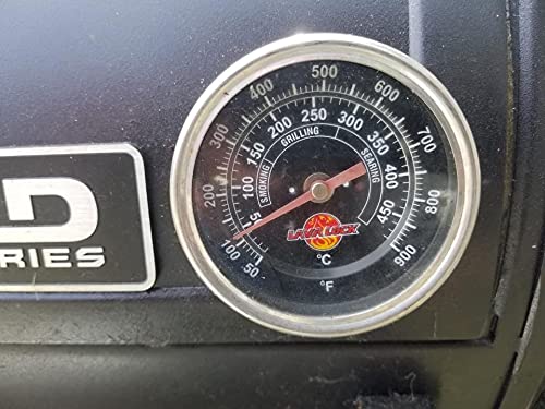 Black Face BBQ Grill Thermometer 50F-900F High Temp Range Heavy Duty Premium Quality Smoker Thermo 2 Inch or 3" with M8 or 1/2 NPT Thread (2 in. Black Face)