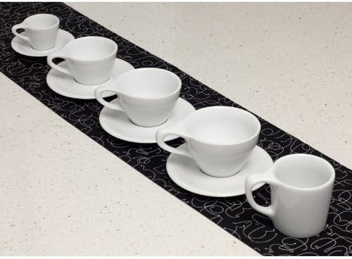 notNeutral Lino Porcelain Cup & Saucer Large Latte 12 oz (White, 12 oz, 2)
