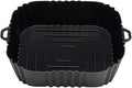 Silicone Baking Tray Reusable Air Fryer Liners Basket Nonstick Oven Baking Pan Multifunctional For Kitchen Gadgets 2Pcs Black