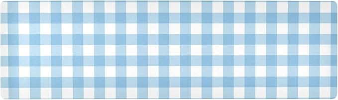 Trivet Table Runner Heat Resistant 230F for Hot Dishes Pots Plates Kitchen Dining Table Protector Decorative 39.37 X 11.8 Inch Checkered Blue