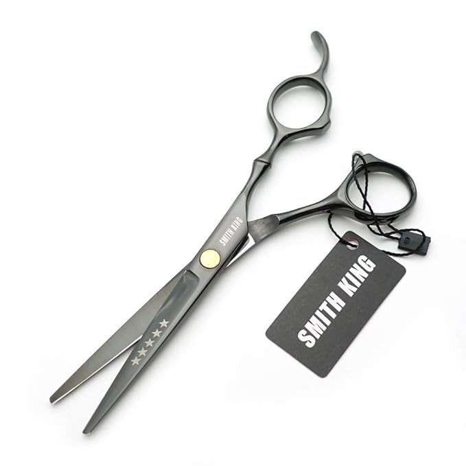 5.5 Inches Hair Cutting Scissors Set with Razor Combs Lether Scissors Case,Hair Cutting Shears Hair Thinning Shears for Personal and Professional (Grey)
