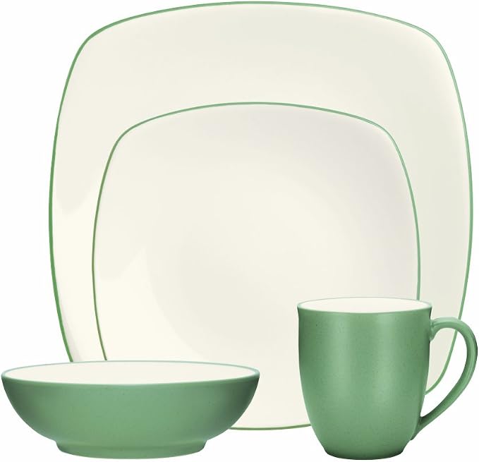 Noritake Colorwave Green 4-Piece Square Place Setting, Service for 1