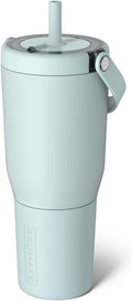 BrüMate Resa 35oz 100% Leakproof Travel Tumbler w/Handle & Straw | Flexible SoftSip Straw | Silicone Sleeve for Durability | Stainless Steel | Cup Holder & Travel Friendly Water Bottle (Blue Agave) | 100% Leakproof, with Handle & Straw, Silicone Sleeve...