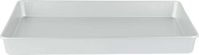 Restaurantware-Met Lux 18 x 12 x 2 Inch Straight-Sided Baking Tins, 12 Rectangular Cake Pans - Oven-Ready, Freezable, Anodized Aluminum Baking Sheet Cake Pans, Greaseproof, For Birthday Cakes