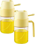 350ml Oil Dispenser and Oil Sprayer, Kitchen Cooking Mist Olive Oil Dispenser, Glass Oil Spritzer Bottle, High Capacity, for Air Fryer, Salad, Frying, BBQ(Yellow)