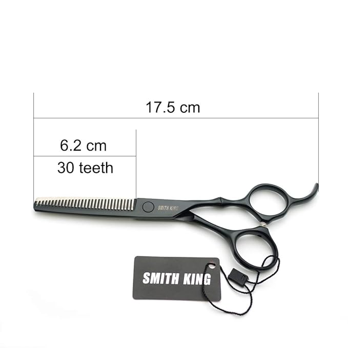 6.0 Inches Hair Cutting Scissors Set with Combs Lether Scissors Case,Hair cutting shears Hair Thinning shears For Personal and Professional (Matt black)