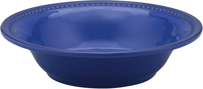 UPware 12 Piece Beaded Melamine Dinnerware Sets, Outdoor Dishes Set, Plates and Bowls Sets, Service for 4, Indigo Blue