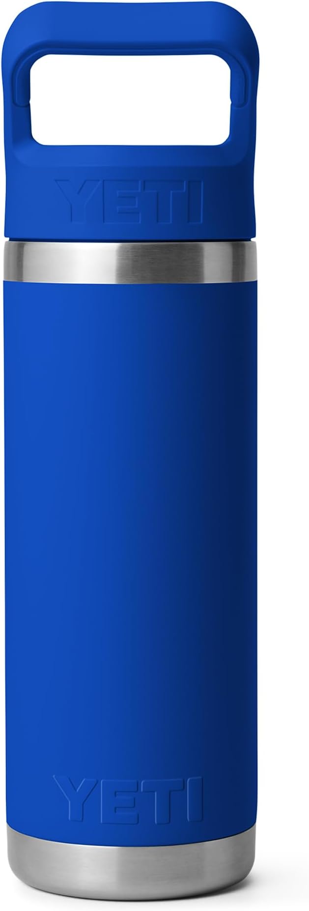 YETI Rambler 18 oz Bottle, Vacuum Insulated, Stainless Steel with Color Matching Straw Cap, Royal Blue