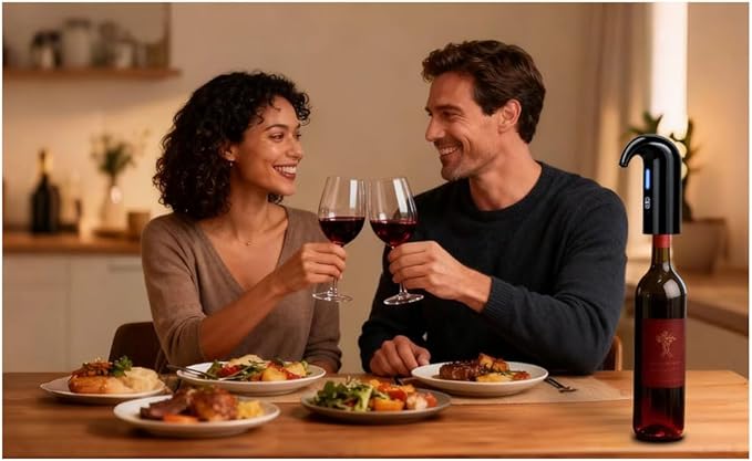 Electric Wine Aerator & Automatic Wine Dispenser, USB Rechargeable One-Touch Wine Decanter Pourer, Fast Aeration Wine Accessories Gift for Men & Women