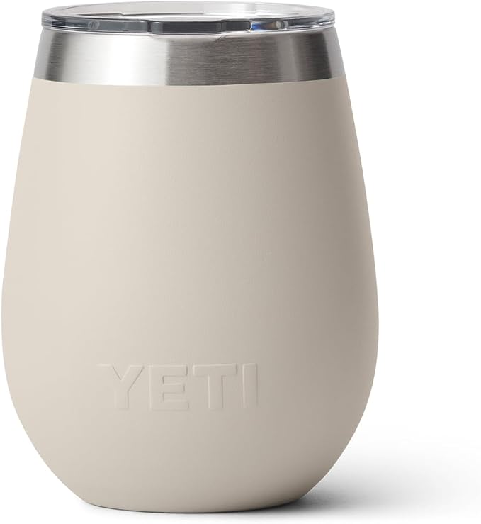YETI Rambler 10 oz Wine Tumbler, Vacuum Insulated, Stainless Steel with MagSlider Lid, Cape Taupe