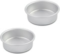 6 x 2 Inch Heart Shaped Cake Pans Set of 2, Aluminum Heart Cake Tin, Baking Cake Pan for Wedding, Party, Family Occasions, Chocolate, Bread. (Round, 5×2 Inch Round Cake Pan, Set of 2)