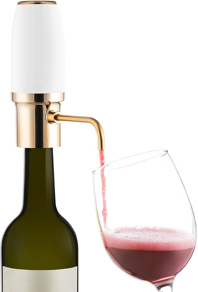 Electric Wine Aerator, 5X Faster Than Traditional Decanter, One-Button Operation, Portable Wine Aerator for Travel & Parties, Quick Charge 90 Mins for 35 Bottles, Ideal Gift for Wine Lovers