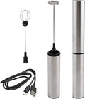 USB Electric Milk Frother Handheld Stainless Steel Foam Maker with Two-Speed 11000/13000RPM Rechargeable 800mAh Battery
