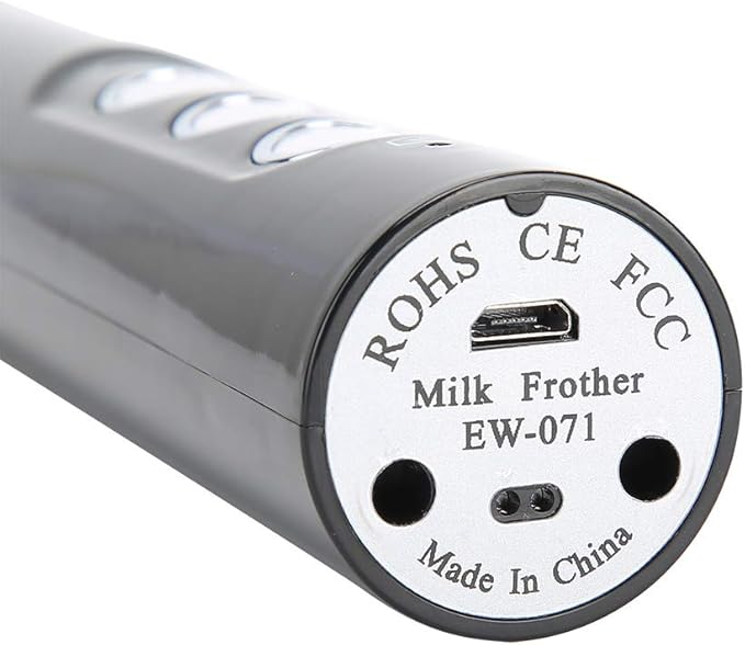 Electric Milk Frother Handheld Automatic Egg Beater USB Charging 3 Speed for Home Kitchen Black