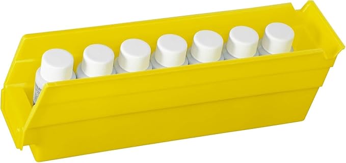 Akro-Mils 30110 Plastic Organizer and Storage Bins for Refrigerator, Kitchen, Cabinet, or Pantry Organization, 12-Inch x 3-Inch x 4-Inch, Yellow, 24-Pack