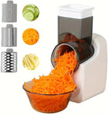 Electric Cheese Grater for Block Cheese,2025 Upgrade Electric Grater for Home Kitchen Use,3 Changeable Blades Salad Shooter Electric Slicer/Shredder for Vegetable Fruit Nuts White