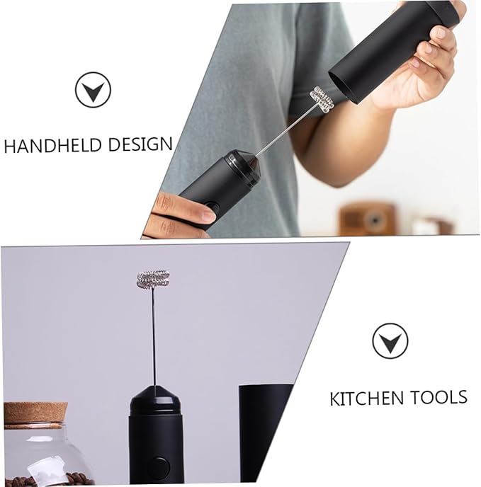 Cabilock Handheld Electric Frother and Mixer Food-grade Whisk for Lattes Cappuccinos and More Convenient Battery Operated Tool for Home Use