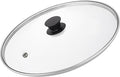14 Inch Glass Lid For Pots, Pans and Skillets, Clear Glass Lid Replacement with Steam Vent, Stainless Steel Covers, Fit large Frying Pan With Inner dia 14.1-14.4 Inches