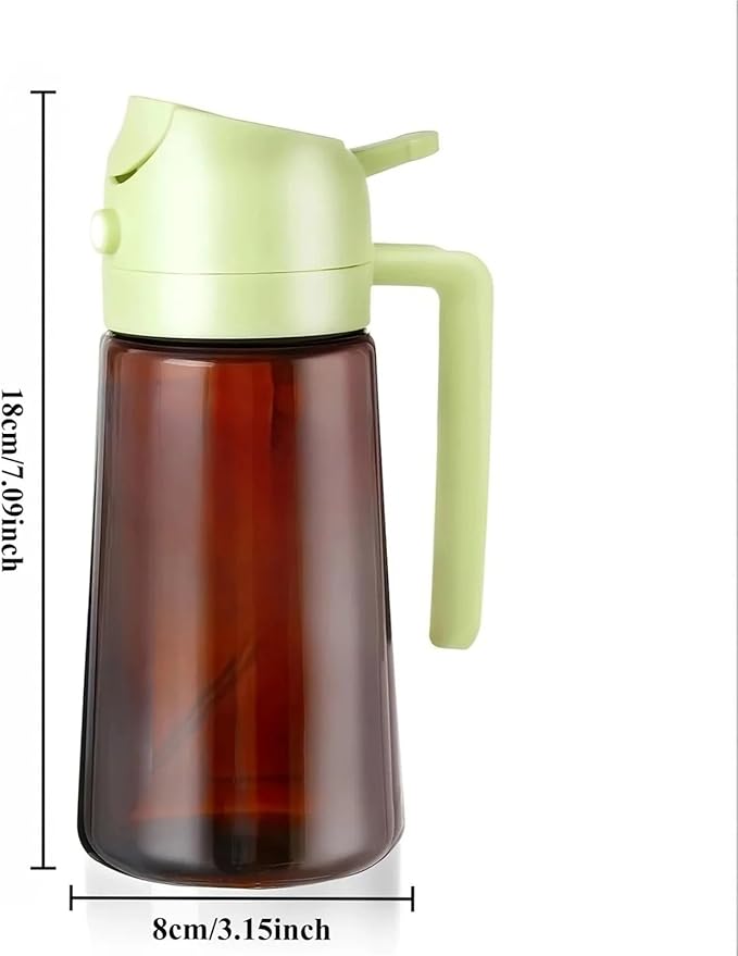 Oil Sprayer, 2pcs 2-in-1 470ml Light Blocking Brown Oil Sprayer For Cooking Dispenser Bottle For Kitchen Seasoning Tools,for Kitchen, Air Fryer(White)