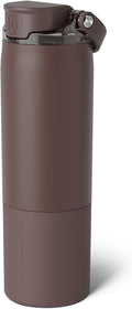 BrüMate Rise 25oz Water Bottle With 100% Leakproof Covered Silicone Straw | Insulated Stainless Steel Water Bottle | Cup-Holder Friendly | Fast Flow | Soft Sip Silicone Spout | BPA-Free (Java)