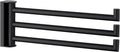APLusee Swivel Towel Rack for Bathroom Wall Mounted, SUS 304 Stainless Steel Swivel Door Towel Bar with Multi 3 Rotating Arms, Matte Black