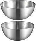 Stainless Steel Salad Bowls Set of 2 Mixing Bowl with Measurement Markings Snacks Bowls, 1.70 Quart Serving Bowls for Mixing, Cooking, Baking, Prepping and Home Kitchen Food Storage Bowls