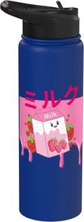 Retro 90s Japanese Kawaii Strawberry Milk Shake Carton Funny Stainless Steel Insulated Water Bottle