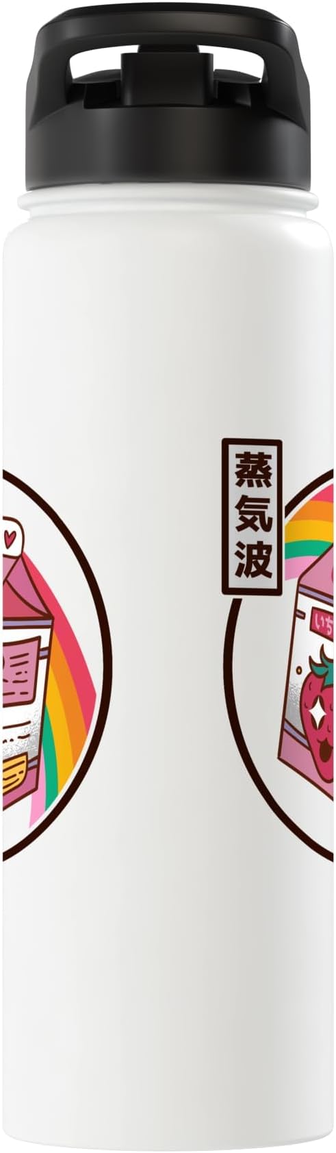 Japanese Strawberry Milk Carton Kawaii Rainbow Anime Stainless Steel Insulated Water Bottle