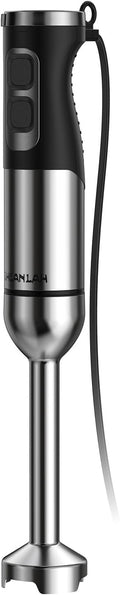 1000W Powerful Immersion Blender Handheld, 2026 New Update Hand Blender with 25-Speed and Heavy-Duty Copper Motor (Silver)