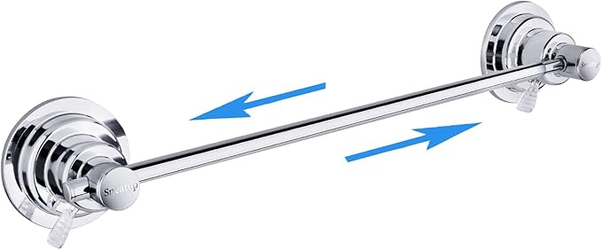 Sneatup Suction Cup Extendable 17-29" Stainless Steel Towel Bar (Chrome Plating)