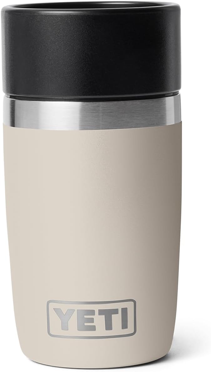 YETI Rambler 8 oz Travel Bottle, Stainless Steel, Vacuum Insulated with Leakproof Commuter Cap, Cape Taupe