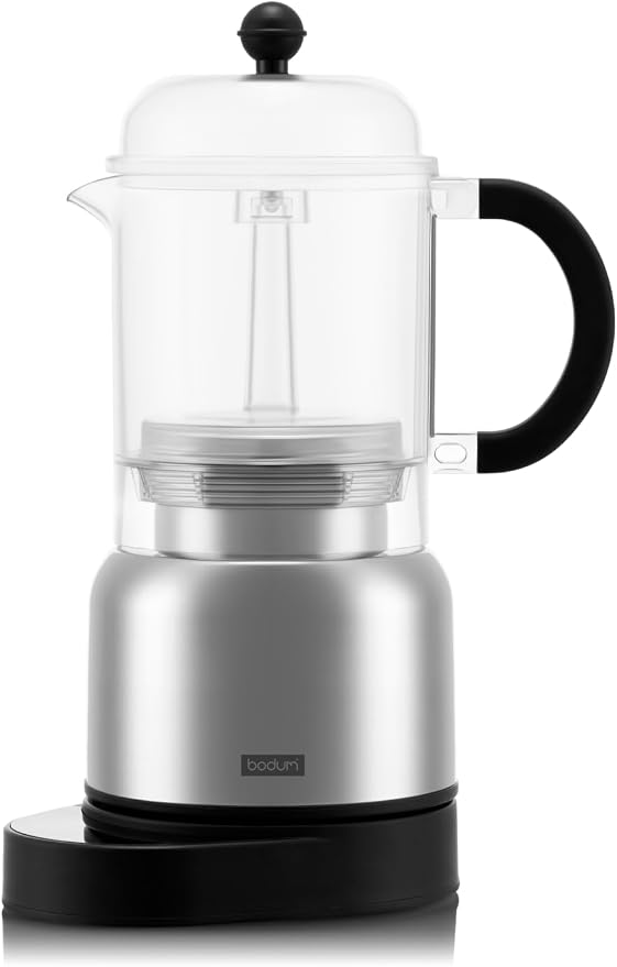 Bodum 17oz Chambord Electric Espresso Coffee Maker, Plastic Carafe w/Wi-Fi Control & Programmable Timer, Polished Stainless Steel