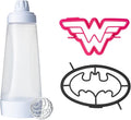 Whiskware Pancake Art Kit with Batter Mixer, BlenderBall Wire Whisk and 2 Justice League Pancake Shapers