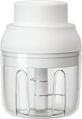 Electric Mini Garlic Chopper, USB Charging Cordless Food Processor, Mini Portable Veggie Chopper for Ginger, Chili, Fruit, Meat, Garlic Grinder Masher with 3 Blades(White)