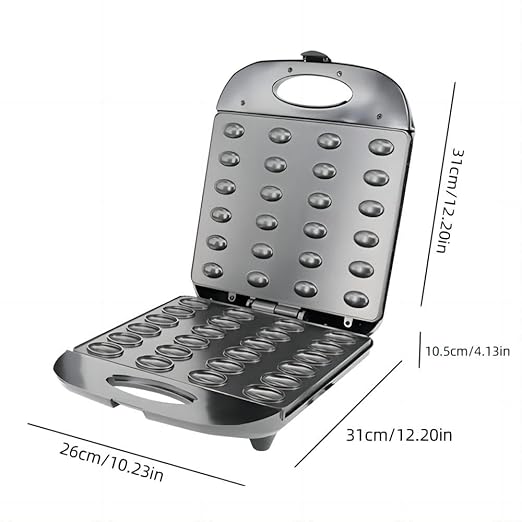 24 Walnut Cookie Maker, Non Stick Double Sided Walnut Cookie, Electric Maker Mold Maker Mini Nut Waffle Bread Machine Sandwich Iron,Toaster Baking