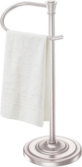 Nickel Bath Hand Towel Holder Stand,Stainless Steel 16 Inch Free Standing Towel Rack,Heavy Weight Towel Bar for Bathroom Vanity Countertop &Kitchen