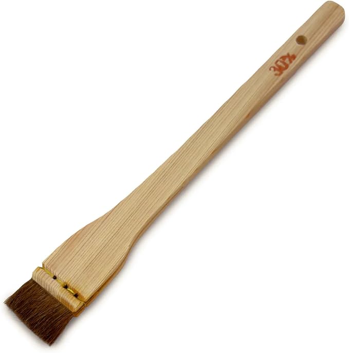 Horsehair Basting Brush - Natural Bristles with Wooden Handle - For BBQ, Baking & Cooking