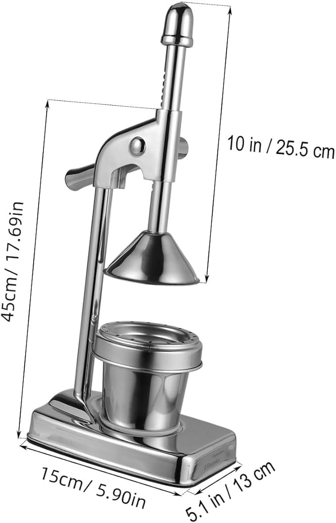 Manual Juicer Extractor Fruit Vegetable Press Machine No Electricity Needed Easy to Clean Stainless Steel