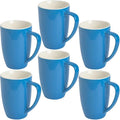 homEdge Porcelain Mug Set, 16 Ounces Cup for Tea, Latte, Mocha, Hot Chocolate, Set of 6, Blue