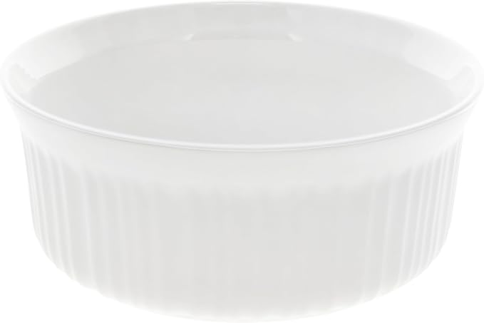 CorningWare FS1 2.5 Qt/ 2.35L Round French White Casserole Dish