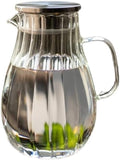 1700ml Glass Water Pitcher, Cold Teapot with Lid, Large Capacity Teapot for Home for Juice, Milk, Cold or Hot Drinks Water Pitcher