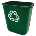 Rubbermaid Commercial Products Deskside Recycling Can, 7-Gallon/28-Quart, Green Recycling Symbol, Plastic, for Bedroom/Bathroom/Office, Fits Under Desk/Sink/Cabinet, Pack of 12