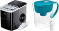 Silonn Ice Maker Countertop & Brita Water Filter Pitcher for Tap and Drinking Water with SmartLight Filter Change Indicator + 1 Standard Filter