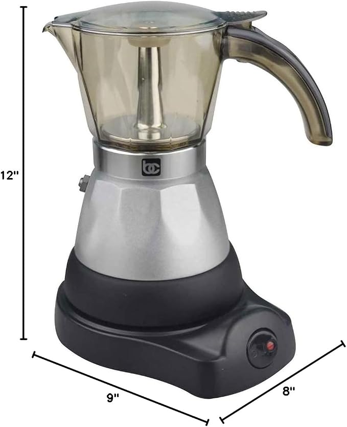 Bene Casa Espresso Coffee Maker, 3 Cup, 12 x 9 x 8"