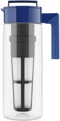 Takeya Flash Chill Iced Tea Maker - Versatile Tea Brewer for Loose/Bagged Tea - Patented Flash Chill Tech Hot/Cold Use BPA-Free Tritan Dishwasher Safe - Airtight Lid Made in USA - 2 Quart/Blueberry