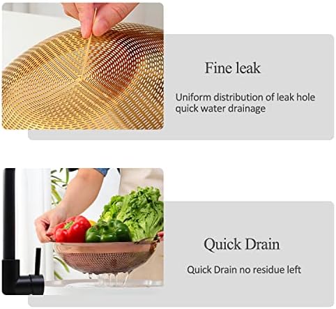 Stainless Steel Colander With Handle and Legs Drain Basket for Pasta, Spaghetti, Berry, Veggies, Fruits, Noodles, Salads, Fruit Colander Strainer Metal Rice Sieve Kitchen Utensils-Silver