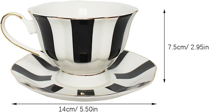 UPKOCH Polka Dot Cup and Saucer Set Ceramic Coffee Mug with Matching Dish 5.51X5.51X2.95 Inch European Style Cup for Latte Cappuccino Tea and Morning Snacks
