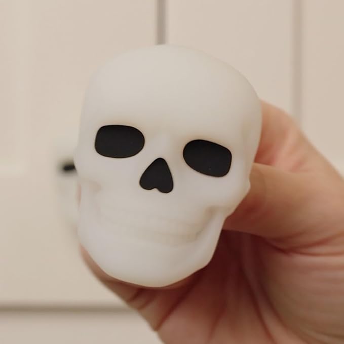 Knobēz: Decorative Cabinet Knob Covers - Skull - 12pk - Stretch Over Hardware Decorations, Spooky-Halloween-Fall-Seasonal, Kitchen-Bathroom-Dressers