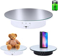 JAYEGT Motorized Rotating Display Stand, 7.87inch /17.6lbs Load, 360 Degree Electric Rotating Turntable for Photography Products, Jewelry, Cake,3D Model , Mirror Cover (White/Button Control)