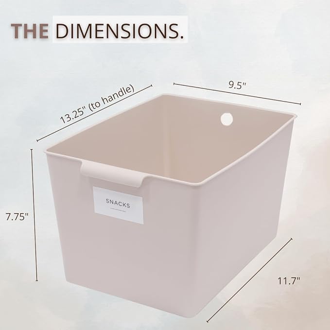 Kitchen Pantry Organizers and Storage Bins, 6-Pack Beige Storage Bins with Pantry Labels, a Complete System, The Simple Solution For Pantry and Kitchen Organization.